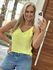 Blusa Com Alças Em Viscose Decote V Amarelo 
