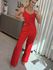 Calça Linho Essencial Com Elástico Na Cintura Vermelho 2208