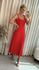Vestido Lez a Lez Midi Canelado Com Enfeites Metalizados Vermelho 3008