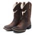 Bota Masculina Feminino UnissexTexana Country Bordada em Couro Legitimo Marrom
