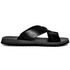 Chinelo Masculino de Couro Cruzado Estiloso e Confortável Preto
