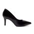 Scarpin Salto Alto Fino Preto Verniz Damers