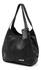 Bolsa media couro legítimo preta ref:DM-06