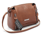 Bolsa pequena couro legitimo croco CARAMELO ref:DM-07CR