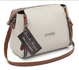 Bolsa pequena couro legítimo Off White com alça caramelo ref:DM-07