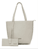 Kit bolsa grande couro legitimo + carteira off white ref:DM-03B