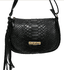 Mini Bolsa Couro legítimo croco Preta ref:DM-15CR