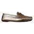 Mocassim Em Couro Ouro Branco / Laço