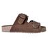 Birken em Couro / Camurça Marrom Fivela Onix