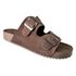 Birken em Couro / Camurça Marrom Fivela Onix