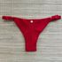 Tanga Fio em Dobra Com Regulagem Vermelho Textura