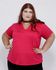 Blusa Podrinha Gola V Magenta Viscose - Plus Size