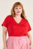 Blusa Algodão PIMA Gola V Vermelha - Plus Size
