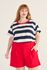 Short Botões Linho com Elastano Vermelho - Plus Size