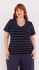 Blusa Malha Premium Azul Marinho Listra Fina - Plus Size 