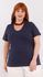Blusa Malha Algodão Premium Azul Marinho - Plus Size