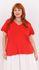 Blusa Podrinha Gola V Vermelho Coral - Plus Size