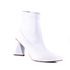 Bota Feminina Salto Médio Triangular Stretch Off White