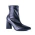 Bota Feminina Salto Médio Triangular Stretch Preto