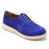 Sapato Oxford Feminino Couro Legítimo Camurça Azul