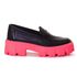 Mocassim Casual Feminino Tratorado Couro Legítimo Preto Sola Pink