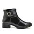 Bota Feminina Buckle Cano Curto Couro Legítimo Preto