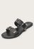 Rasteira Feminina Duas Tiras Spike Dourado Preto