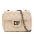 Bolsa Feminina Dhaffy Matelassê Fecho e Alça de Corrente Off White 