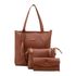 Kit de Bolsas Femininas Grande Sacola + Transversal e Necessarie Marrom