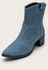 Bota Feminina Western Azul Cano Médio Dhaffy 