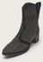 Bota Feminina Western Preta Strass Cano Médio Dhaffy