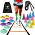 Kit De Treino Funcional Com Escada Laranja de 7 Degraus 10 Cones 10 Chapéus Chineses Corda Bolsa