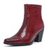 Bota Country Feminina Bico Fino Fácil de Calçar Em Couro Verniz Auto Brilho Exotico Anaconda Ruby