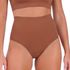 CALCINHA HOT PANT FIO DENTAL MARROM OCRE