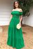 Vestido Longo Lastex Ciganinha Verde