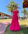 Vestido Longo Lastex Ciganinha Pink