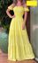 Vestido Longo Lastex Ciganinha Amarelo