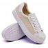 Tênis Casual Costura Matelassê Dk Shoes Branco e Bege