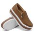 Tênis Slip on Zíper Costura Frontal Sola alta Dk Shoes Caramelo