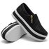 Tênis Slip on Zíper Costura Frontal Sola alta Dk Shoes Preto