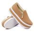 Tênis Feminino Slip On Zíper Sola Alta DK Caramelo 