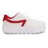 Tênis Casual Flat Form Amarrar Karen Branco Vermelho