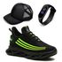 Combo Tênis Esportivo Masculino Para Treino Confortável + Relógio+Boné