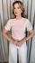 T-shirt Feminina Manga Bordada - Rosa - Cod 535