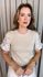 T-shirt Feminina Manga Bordada - Off White - Cod 535