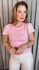 T-shirt Feminina Delicada Bordada - Rosa - Cod 544