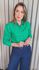 Camisa Feminina Manga Longa Bordada Lese Coração - Verde - Cod: 532