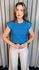 T-shirt Feminina Malha Aba - Azul Listrada - Cod 511