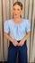 Blusa Feminina Manguinha Bordada - Azul - Cod 503