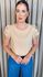 Blusa Feminina Manga Bordada Delicada - Nude - Cod 336